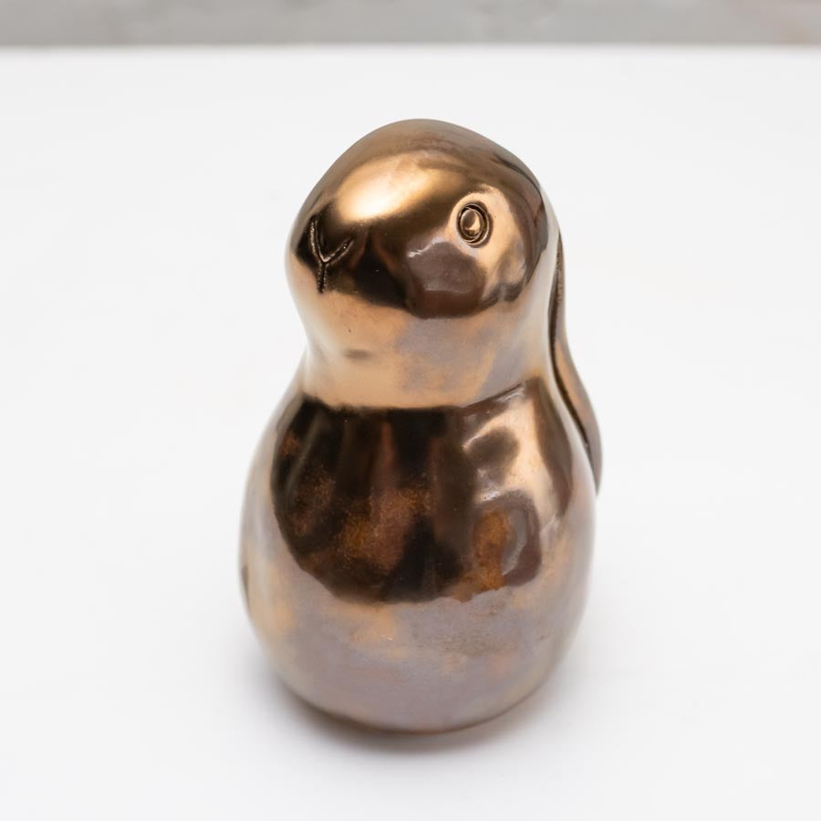Medium Ceramic Golden Bunny Sculpture
