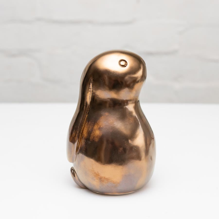 Medium Ceramic Golden Bunny Sculpture