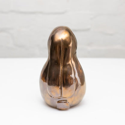 Medium Ceramic Golden Bunny Sculpture