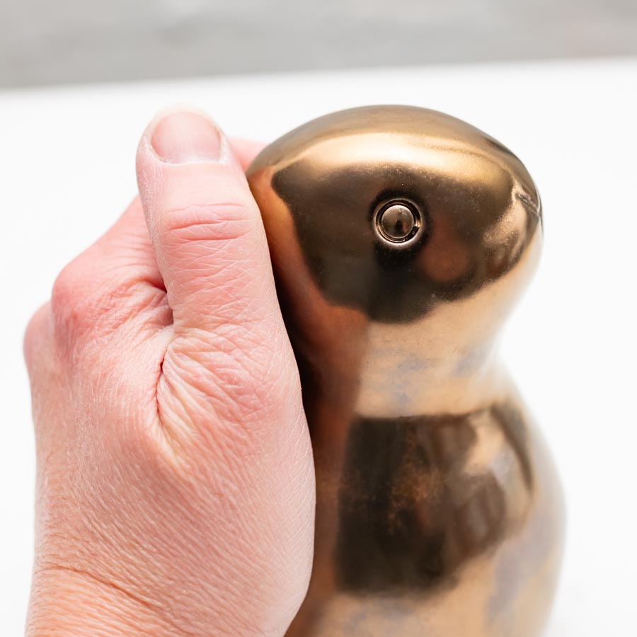 Medium Ceramic Golden Bunny Sculpture