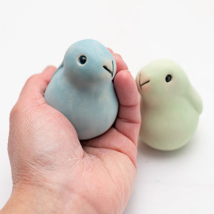 Small Ceramic Bobbly Bunny Gift Set - Mint Green & Sky Blue