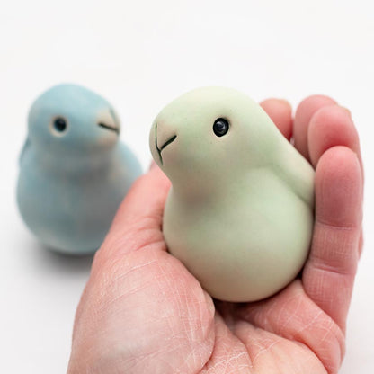 Small Ceramic Bobbly Bunny Gift Set - Mint Green & Sky Blue