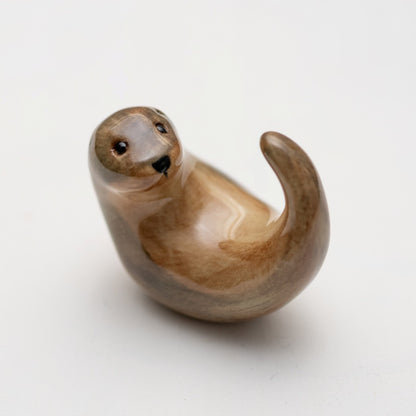 Small Ceramic Curly Otter Sculpture