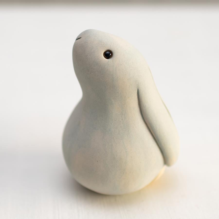 Small Ceramic Bunny Rabbit - Matt Grey