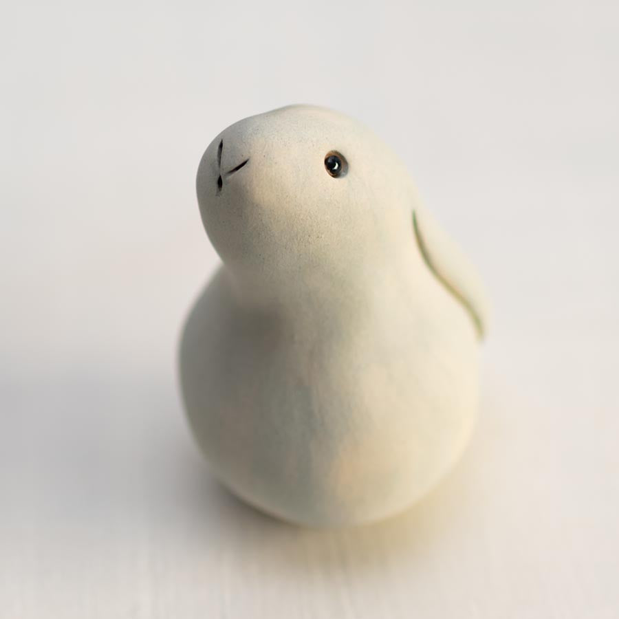 Small Ceramic Bunny Rabbit - Matt Grey