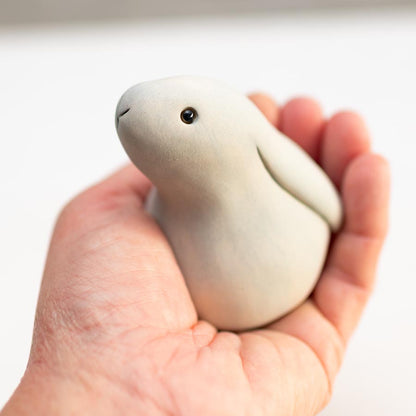 Small Ceramic Bunny Rabbit - Matt Grey