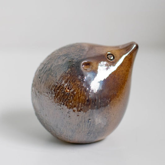 Metallic Ceramic Hedgehog Sculpture
