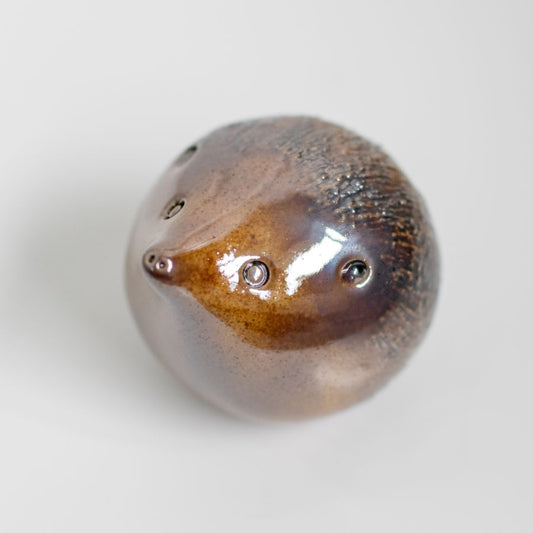 Metallic Ceramic Hedgehog Sculpture