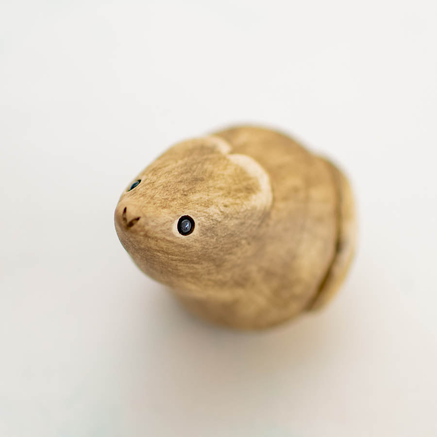 Small Ceramic Field Mouse Sculpture, top-down view