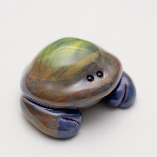 Small ceramic crab multi colour gloss