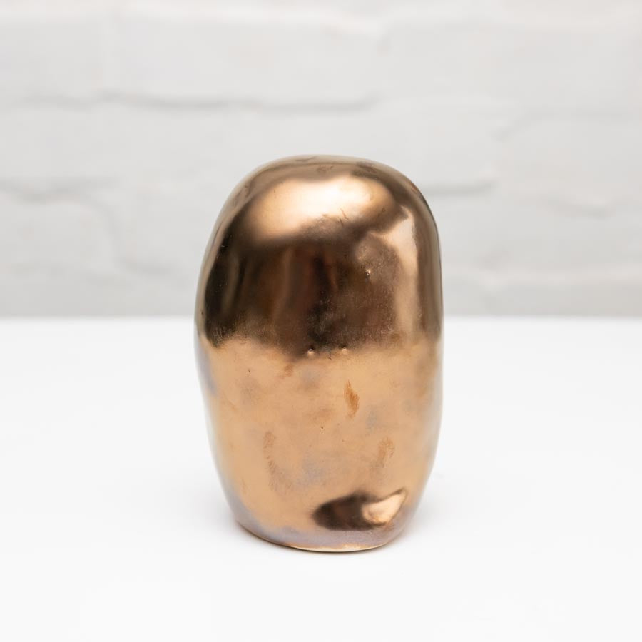 Medium Ceramic Gold Owl Sculpture