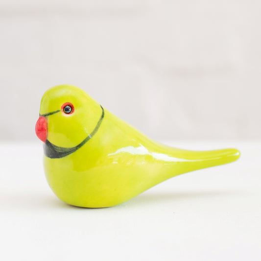 Ceramic Parakeet Sculpture