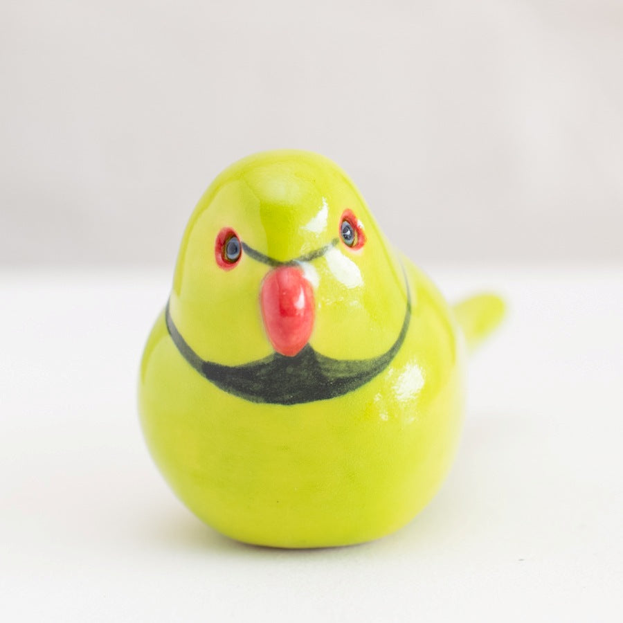 Ceramic Parakeet Sculpture
