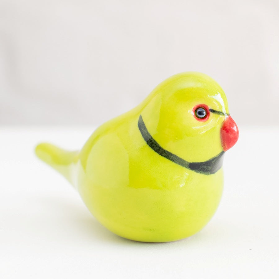 Ceramic Parakeet Sculpture