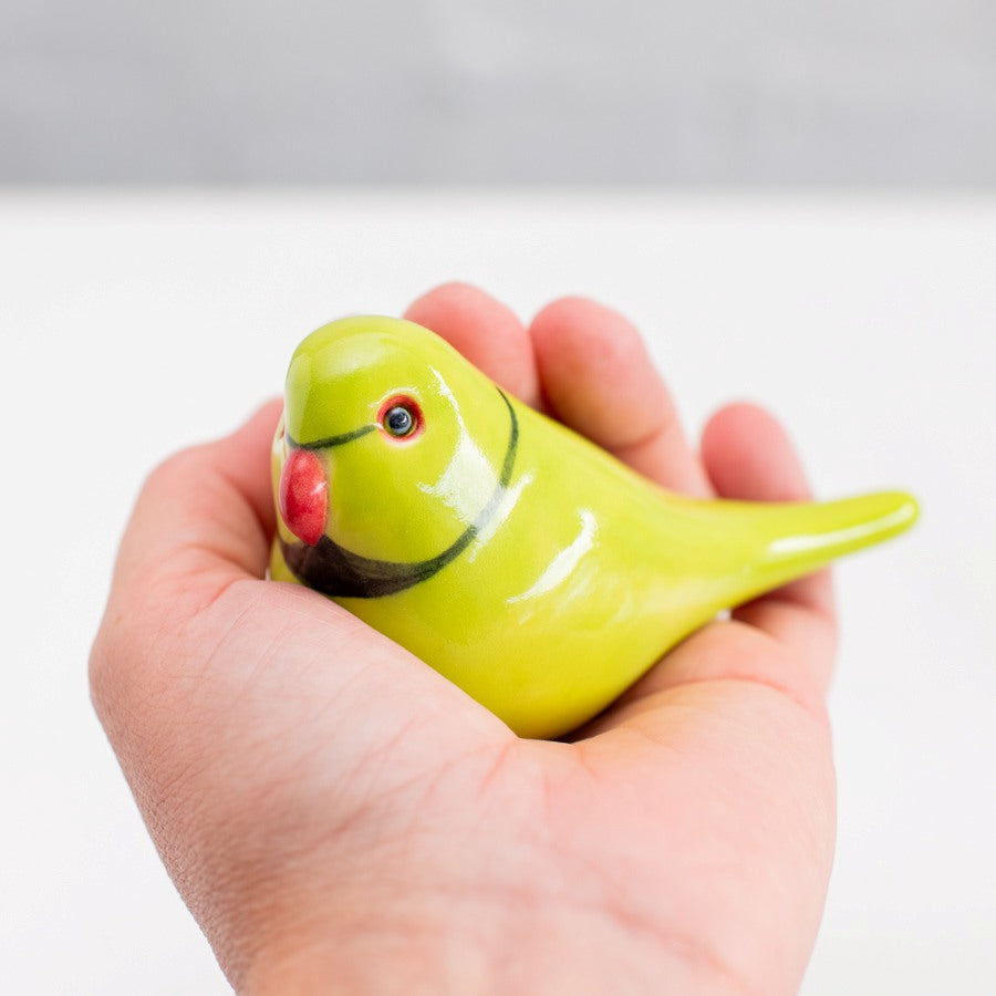 Ceramic Parakeet Sculpture