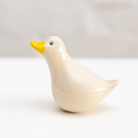 Ceramic Duck Sculpture - Blue Eyes