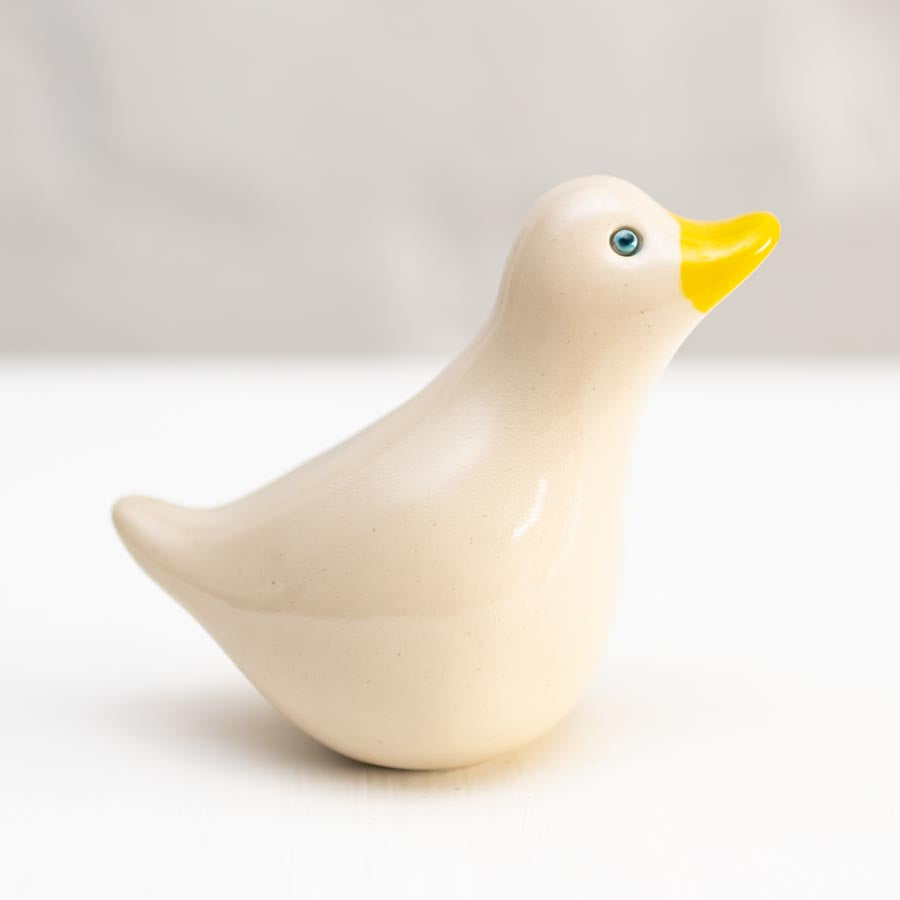 Ceramic Duck Sculpture - Blue Eyes