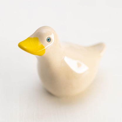 Ceramic Duck Sculpture - Blue Eyes