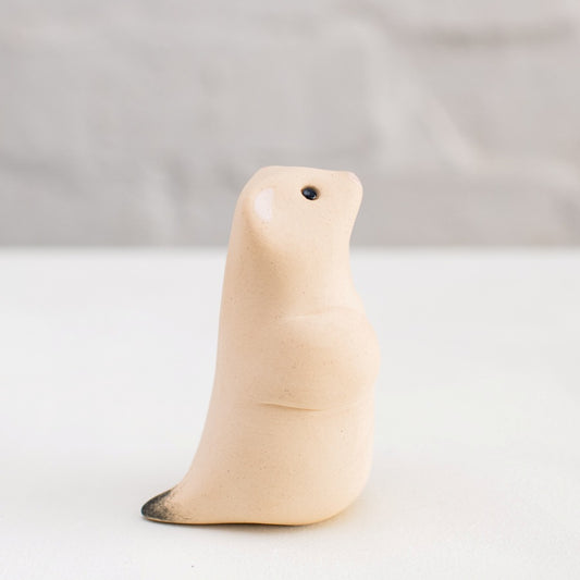 Small Ceramic Ermine Stoat Sculpture - Original Wildlife Art