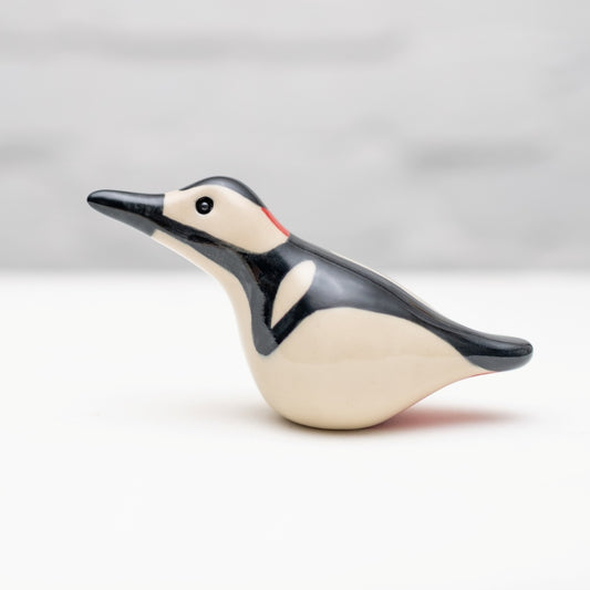 Small Ceramic Woodpecker Sculpture
