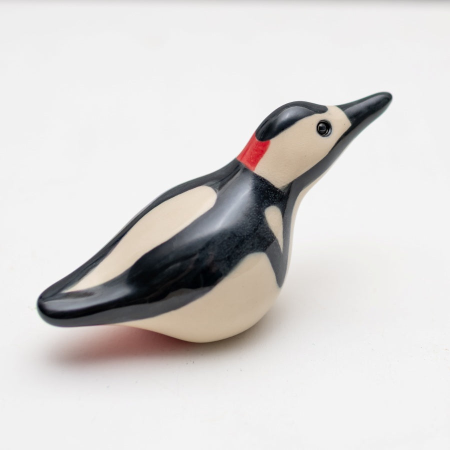 Small Ceramic Woodpecker Sculpture