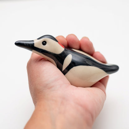 Small Ceramic Woodpecker Sculpture