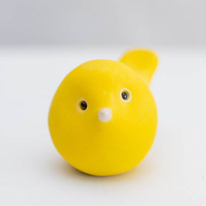 Cheerful Yellow Ceramic Bird Sculpture