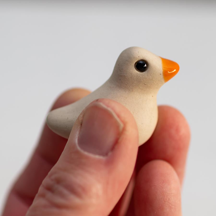 Small Ceramic Duck and Duckling Sculpture - Original Wildlife Art