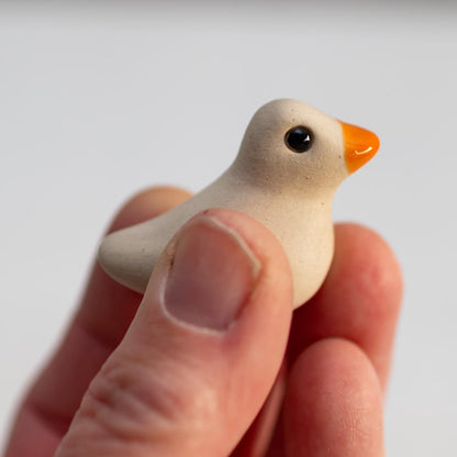 Small Ceramic Duck and Duckling Sculpture - Original Wildlife Art