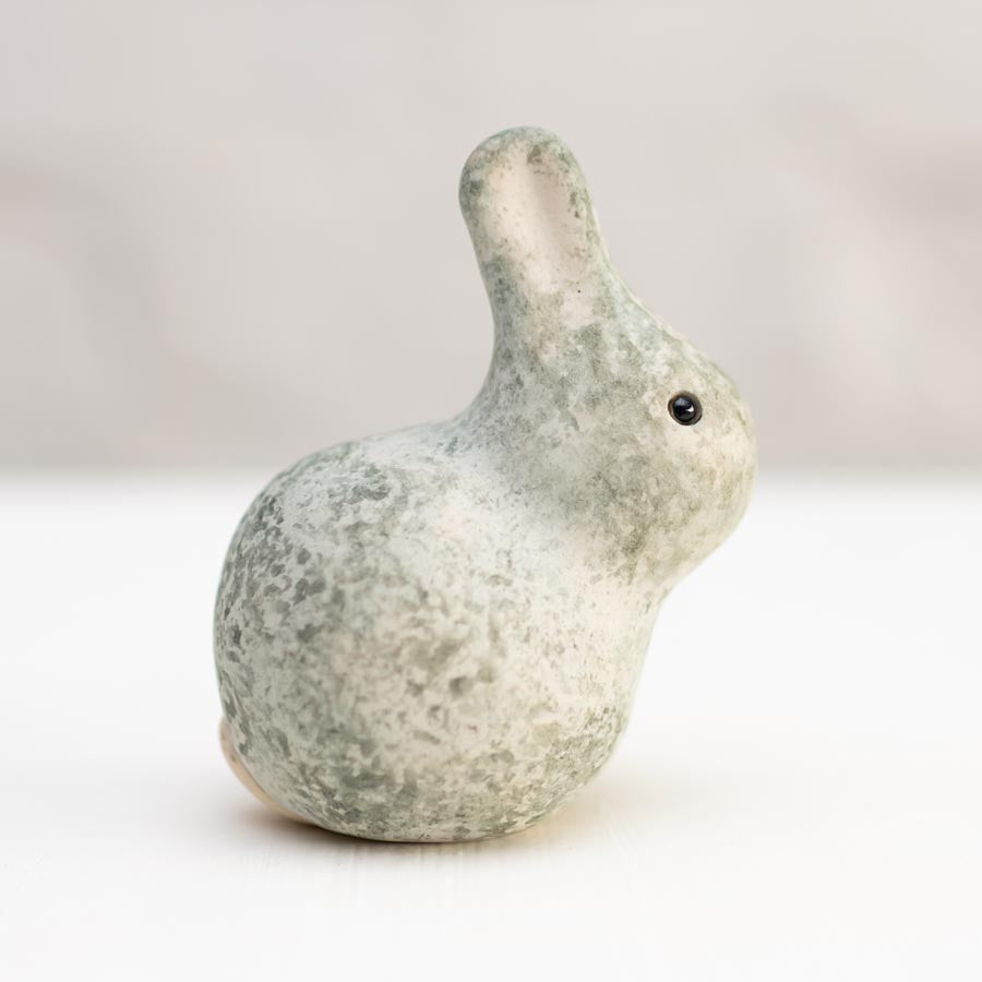 Small Ceramic Baby Bunny Sculpture - Original Wildlife Art