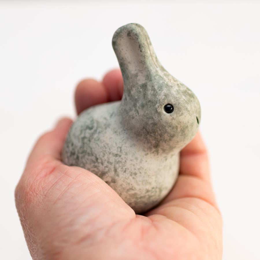 Small Ceramic Baby Bunny Sculpture - Original Wildlife Art