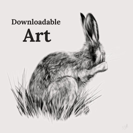Washing Hare - Downloadable Art - sarahbrabbin