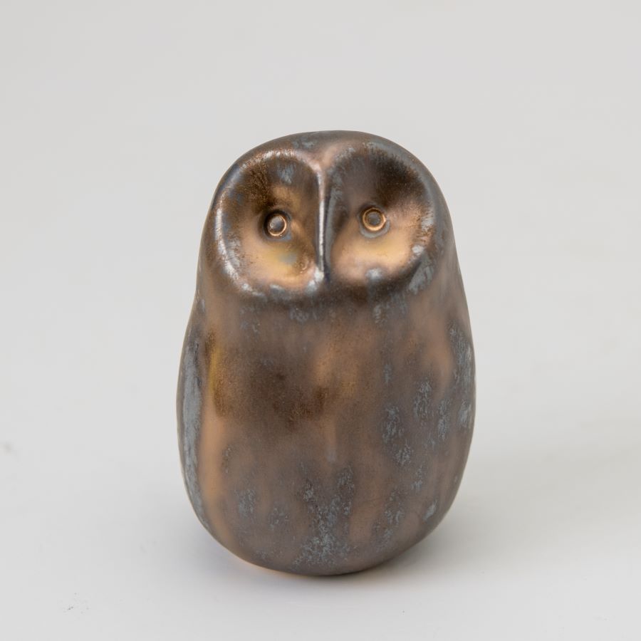 Ceramic Owl Sculpture - Metallic - sarahbrabbin
