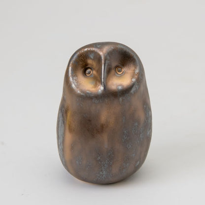 Ceramic Owl Sculpture - Metallic - sarahbrabbin