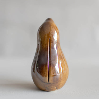 Metallic ceramic hare sculpture - rear view