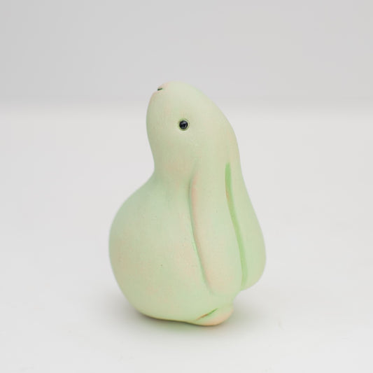 mint green ceramic bunny sculpture