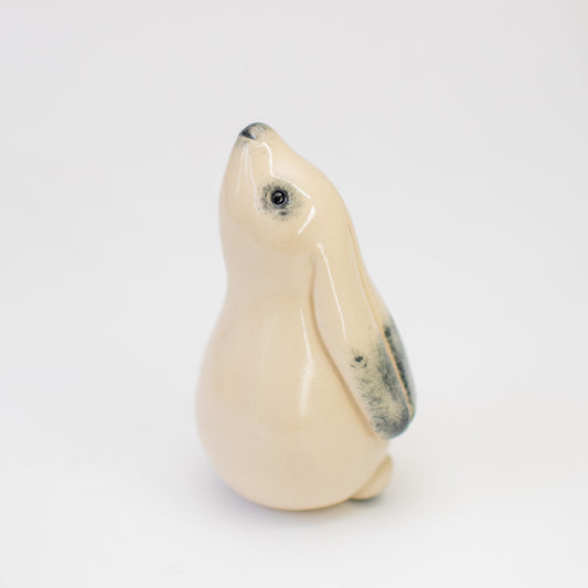 White ceramic moongazing hare sculpture