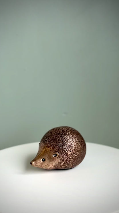 Small Foundry Cast Bronze Hedgehog Sculpture