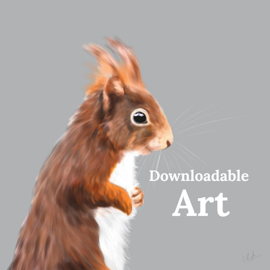 Red Squirrel - Downloadable Art - sarahbrabbin