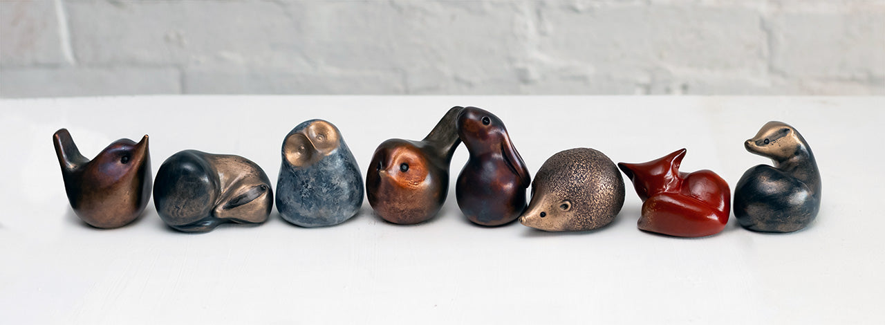 Small bronze animal sculptures