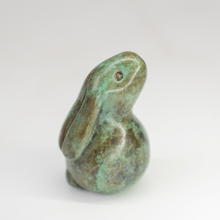 Foundry cast bronze bunny rabbit sculpture - sarahbrabbin