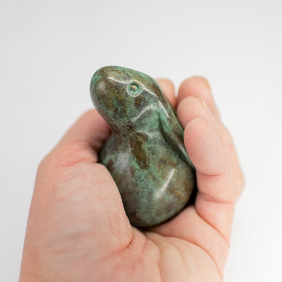 Foundry cast bronze bunny rabbit sculpture - sarahbrabbin
