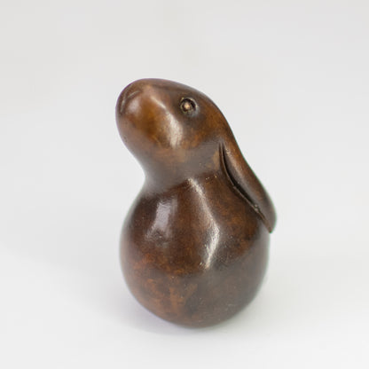Foundry cast bronze bunny sculpture - sarahbrabbin