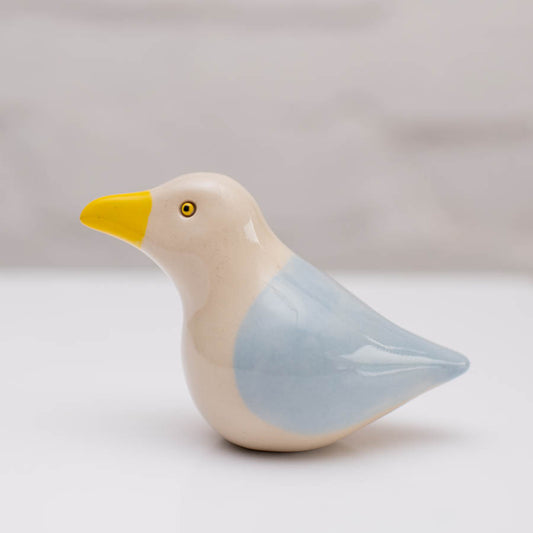small ceramic seagull sculpture
