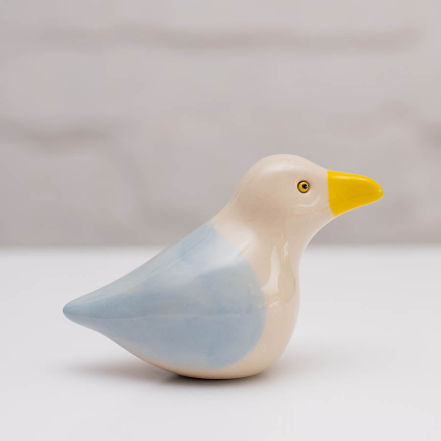 small ceramic seagull sculpture