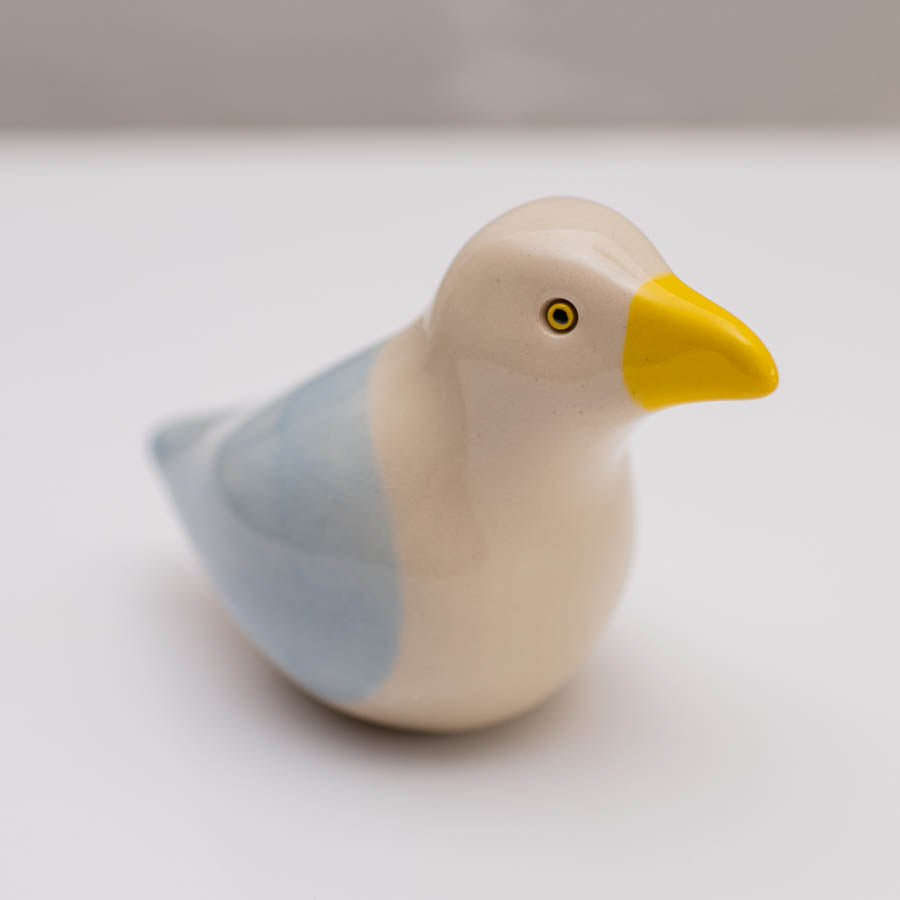 small ceramic seagull sculpture
