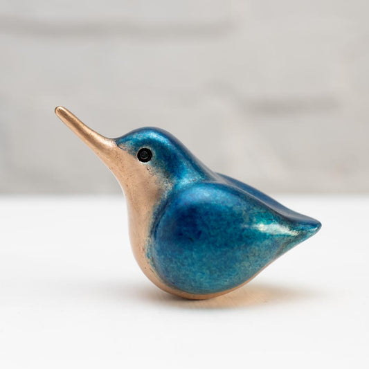 Small foundry bronze Kingfisher sculpture