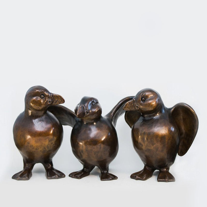 Large Bronze Puffin Sculpture - Arthur Flap