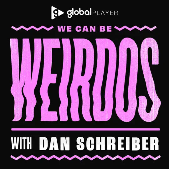Global Player logo with text We Can Be Weirdos with Dan Schreiber