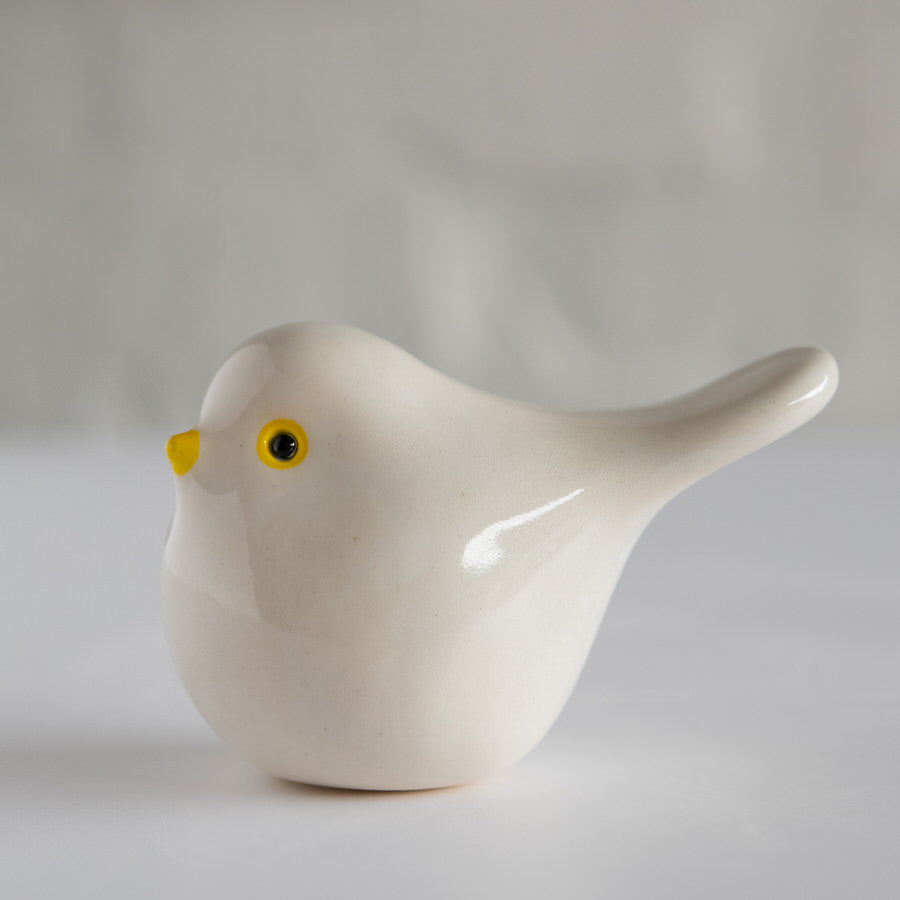 Small Ceramic Bird - White - sarahbrabbin